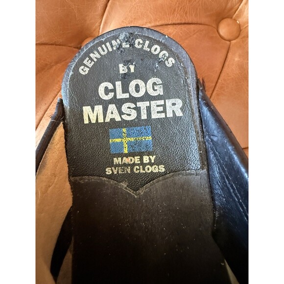 Sven Clog Master Women Eu 41 Green Leather Woven Accent Shoes Wooden Slip On - Picture 9 of 11